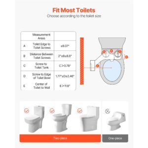 bidet attachment for toilet, hot & cold non electric water sprayer dual retractable nozzles, adjustable water pressure, 0.3'' ultra thin bidet toilet seat attachment for rear and feminine wash