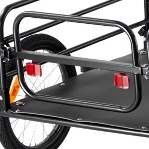 bike cargo trailer, 160 lbs load capacity, heavy duty bicycle wagon cart, foldable compact storage & quick release with universal hitch, 16" wheels, safe reflectors, fits 22" 28" bike wheels