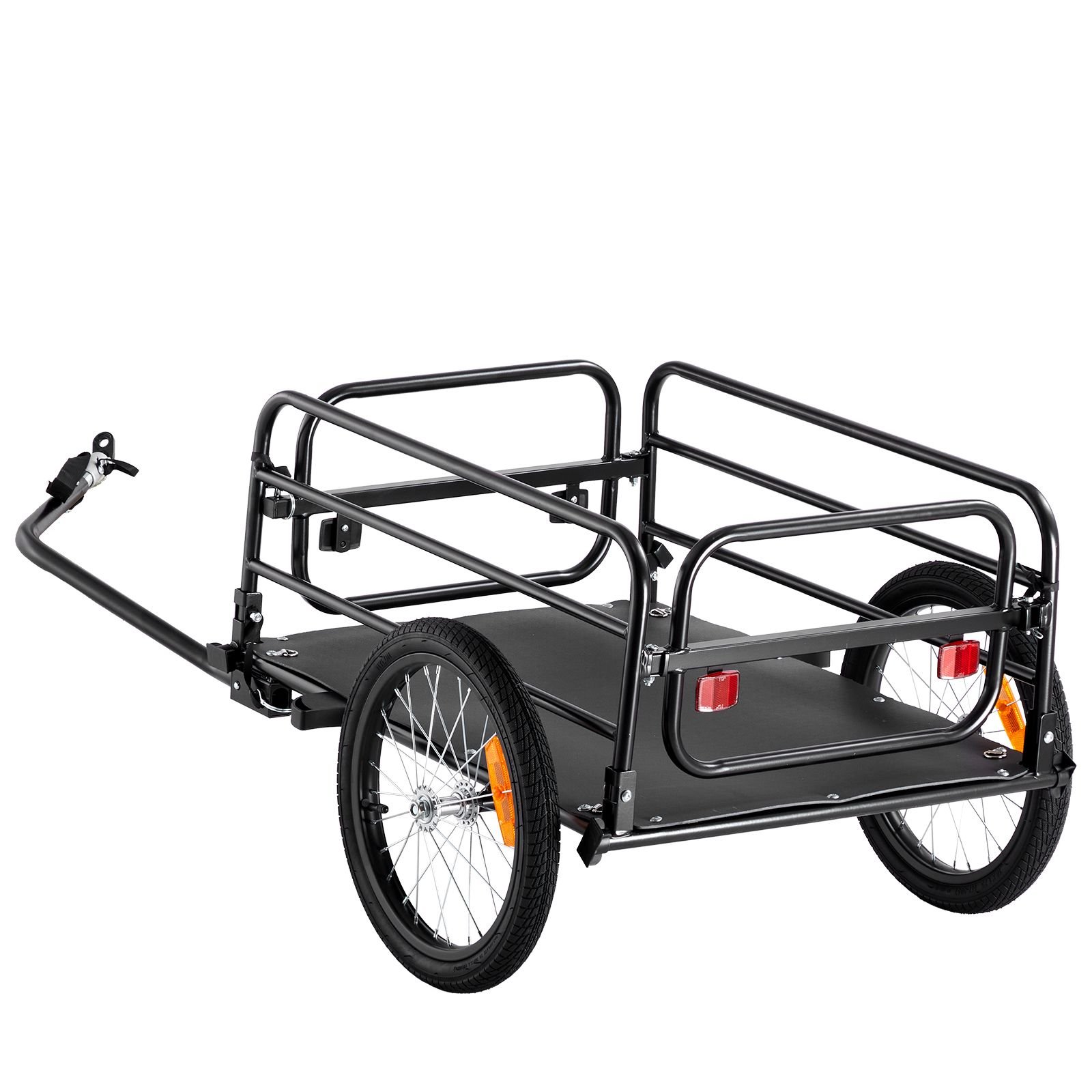 bike cargo trailer, 160 lbs load capacity, heavy duty bicycle wagon cart, foldable compact storage & quick release with universal hitch, 16" wheels, safe reflectors, fits 22" 28" bike wheels