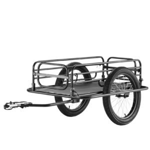 bike cargo trailer, 275 lbs load capacity, heavy duty bicycle wagon cart, foldable compact storage & quick release with universal hitch, 20" wheels, fits most bike wheels, carbon steel frame