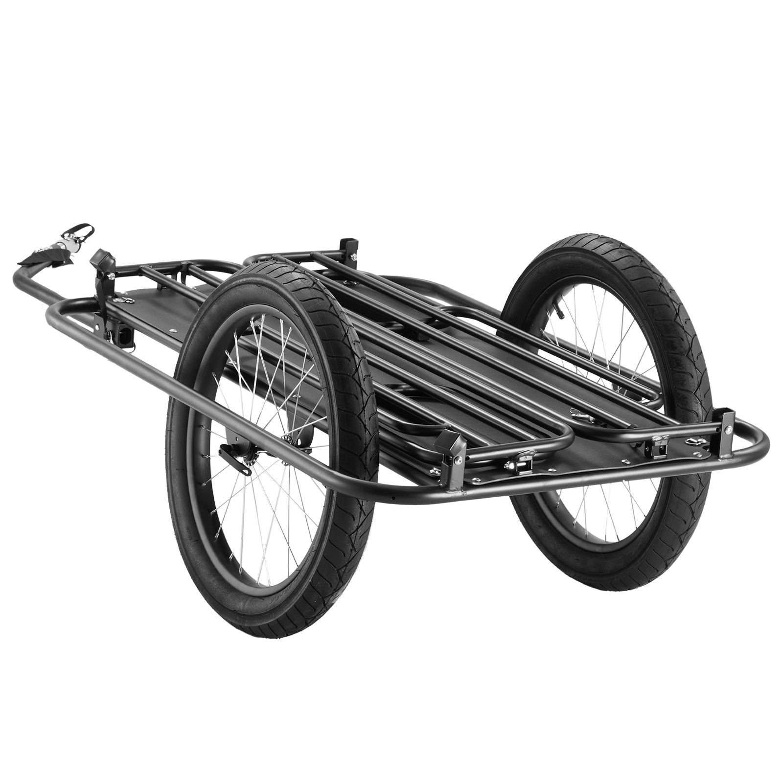 bike cargo trailer, 275 lbs load capacity, heavy duty bicycle wagon cart, foldable compact storage & quick release with universal hitch, 20" wheels, fits most bike wheels, carbon steel frame