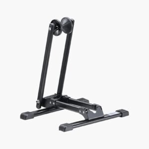 Bike Rack, Fits 20 to 29 Inch Mountain & Road Bikes, Alloy Steel Rust-Resistant Bike Floor Stand Rack, Foldable Bicycle Stand for Entryway, Garage, Home Bikes Parking & Storage, 1 Pack, Black