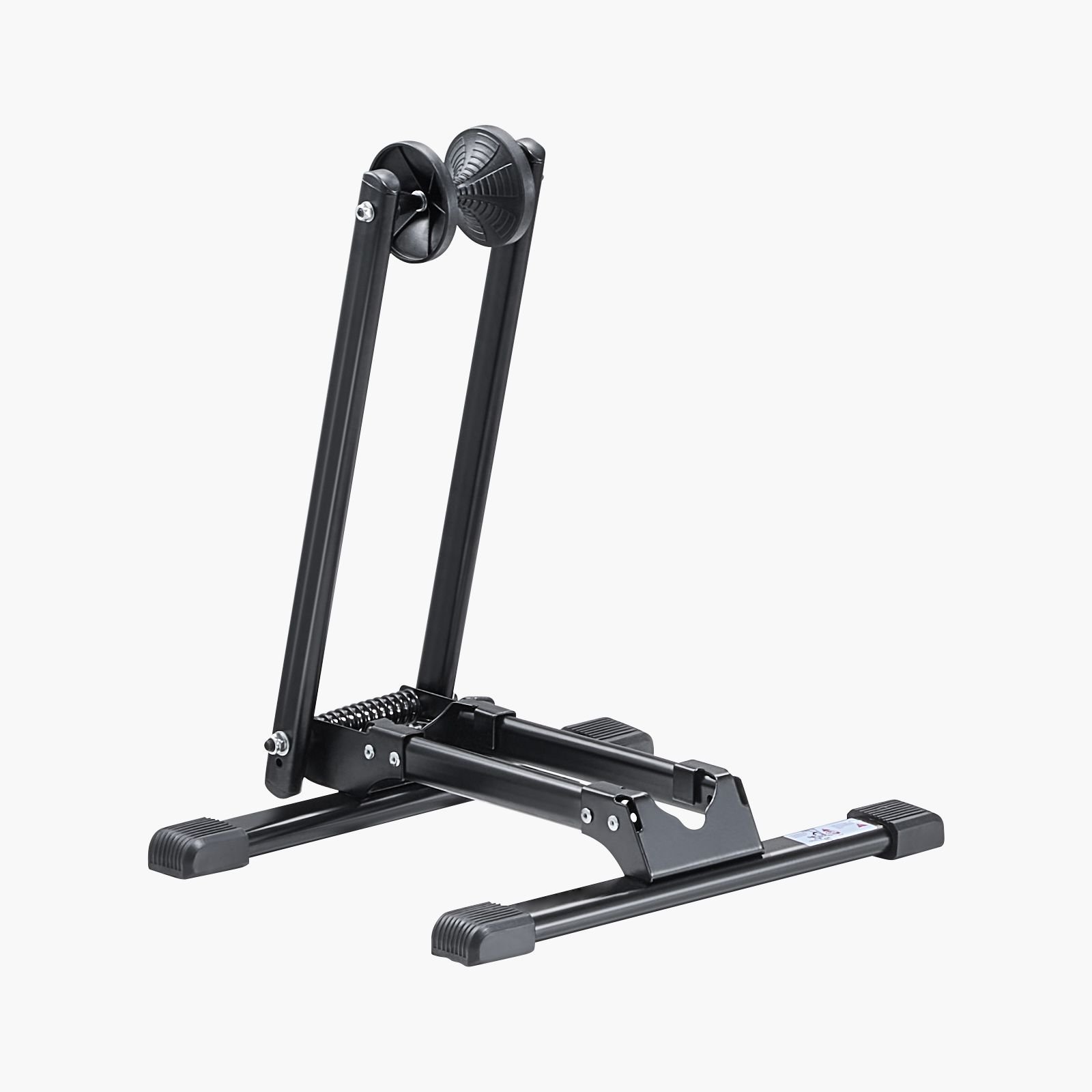 bike rack, fits 20 to 29 inch mountain & road bikes, alloy steel rust resistant bike floor stand rack, foldable bicycle stand for entryway, garage, home bikes parking & storage, 1 pack, black