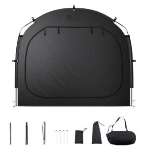 Bike Storage Tent, 4 to 5 Bikes, Outdoor Spacious Bike Storage Tent with Ventilated Window, Waterproof Easy-to-Install Bike Tent with High Strength Fiberglass & Dual Zippers, Fit for Bicycle