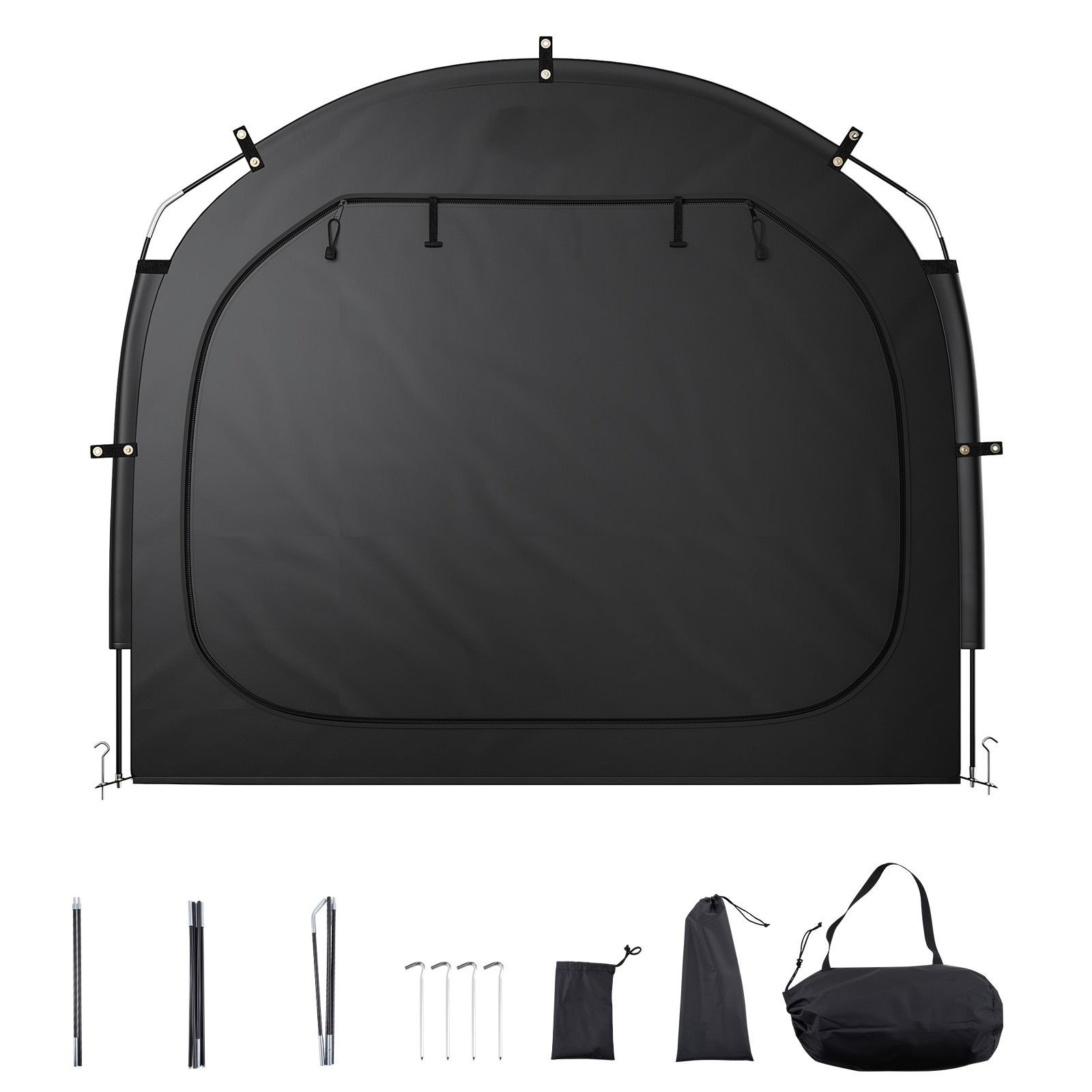 bike storage tent, 4 to 5 bikes, outdoor spacious bike storage tent with ventilated window, waterproof easy to install bike tent with high strength fiberglass & dual zippers, fit for bicycle