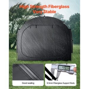 bike storage tent, 5 bikes, outdoor spacious bike storage tent with ventilated window, waterproof easy to install bike tent with high strength fiberglass & dual zippers, fit for bicycle