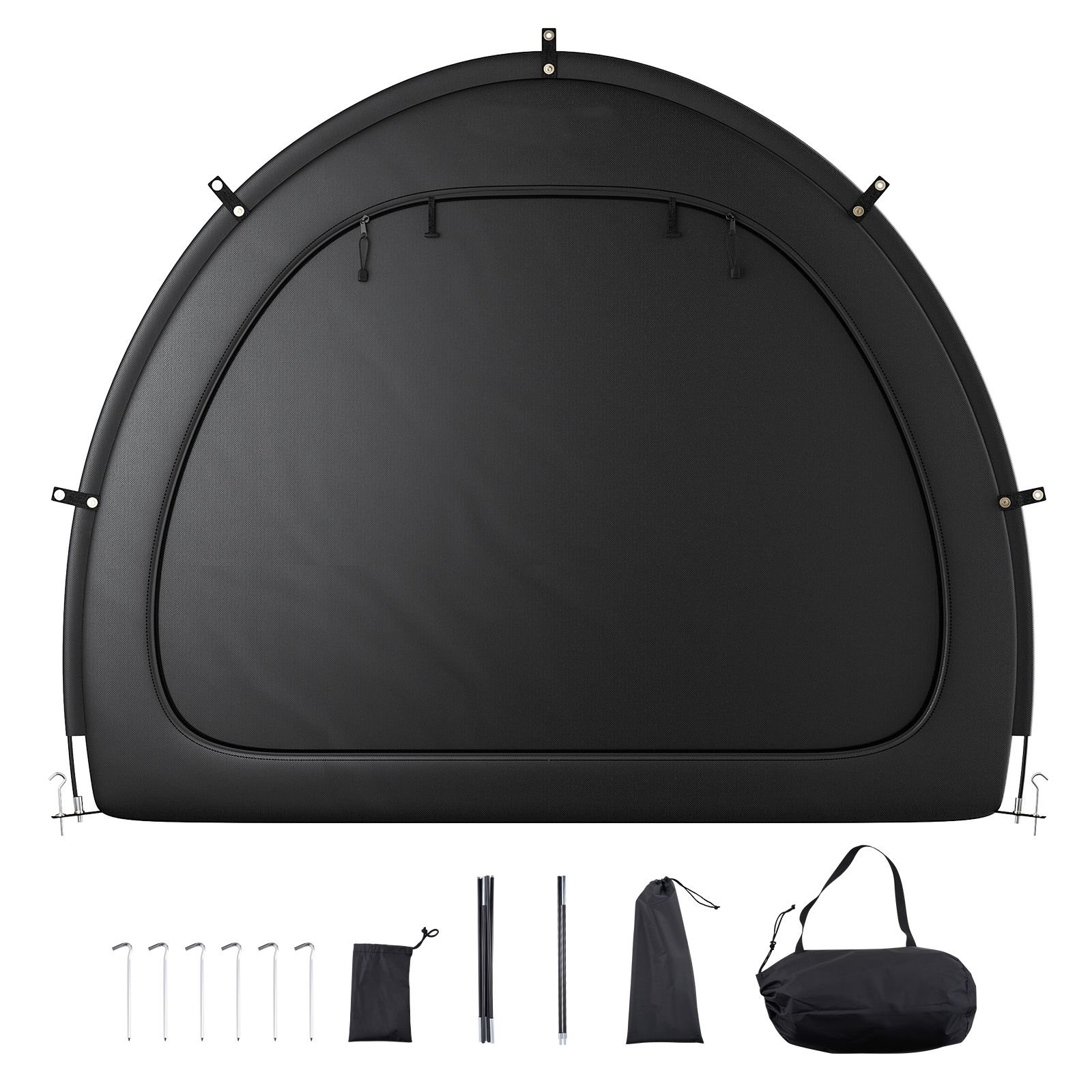 bike storage tent, 5+ bikes, outdoor spacious bike storage tent with ventilated window, waterproof fan shaped bike tent with high strength fiberglass & dual zippers, fit for bicycle