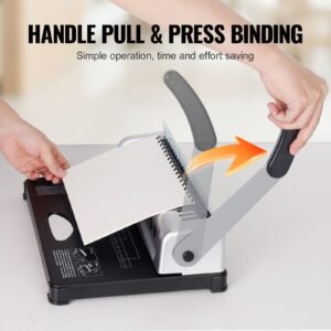 binding machine, comb binding machine 21 holes binding 450 sheets, book binder machine with 100 pcs 3/8'' comb binding spines, for letter size, a4, a5