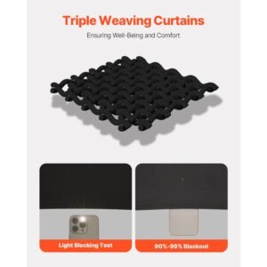 blackout curtains, 63 inch length 2 panels set, 42 inch wide each, thermal insulated blackout light blocking drapes, with grommets, polyester curtains for bedroom living room window, black
