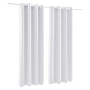 blackout curtains, white blocking drapes for bedroom and living room, 2 panels set grommet room darkening curtain, solid thermal insulated drapes, noise reducing window treatments, 52x84 inch