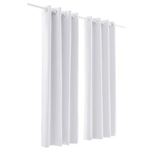 blackout curtains, white blocking drapes for bedroom and living room, 2 panels set grommet room darkening curtain, solid thermal insulated drapes, noise reducing window treatments, 52x84 inch