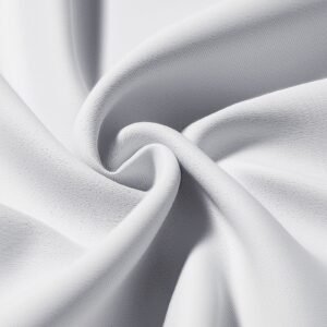 blackout curtains, white blocking drapes for bedroom and living room, 2 panels set grommet room darkening curtain, solid thermal insulated drapes, noise reducing window treatments, 52x84 inch