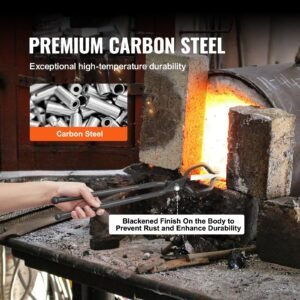 blacksmith tongs, 18' 4 pcs, v bit bolt tongs, wolf jaw tongs, z v bit tongs and gripping tongs, carbon steel forge tongs with a3 steel rivets, for beginner and seasoned blacksmiths, bladesmiths