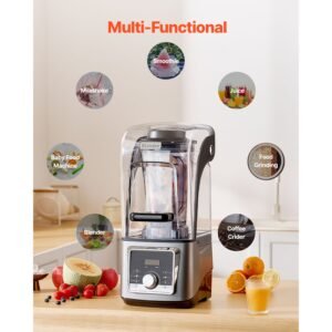 blender for smoothies, 135 oz 1400w, professional blender with powerful motor, multi functional food processing blender with noise cover for smoothie/milkshake/juice, fits for kitchen