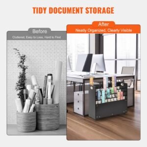 blueprint storage rack, 50 slots mobile blueprint storage cabinet, wooden roll file organizer cart for construction plan map poster architectural, blueprint file holder for home, office, school