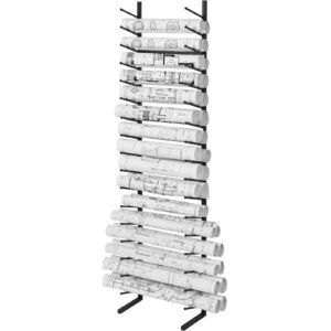 blueprint storage rack, hanging poster display rack 16 tier, vertical blueprint roll file holder 2 rolls/tire, roll file storage rack for blueprint map poster