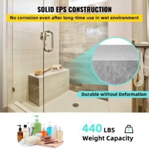board shower bench rectangle bench ready to tile&waterproof 38.2x11.4x20"