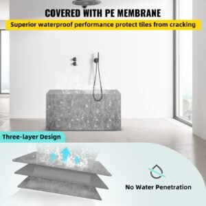 board shower bench rectangle bench ready to tile&waterproof 38.2x11.4x20"
