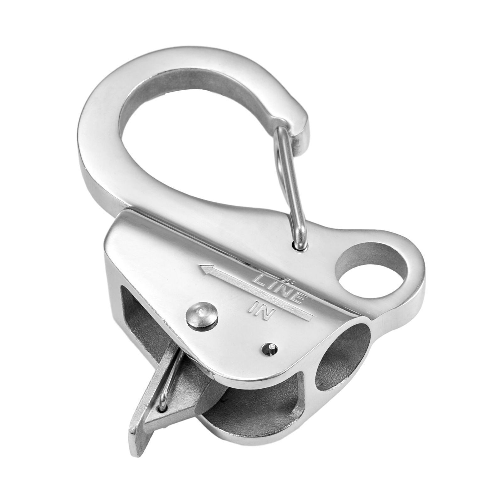 boat anchor hook, 304 stainless steel slide anchor, knotless anchor system with quick release, boat anchor hook clips for 3/8" 5/8" boat anchor rope, easy to use, holds 3700 lbs