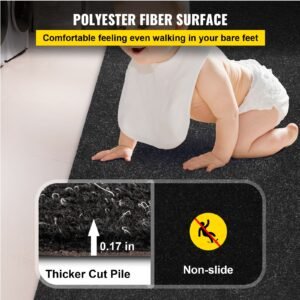 boat carpet, 6 ft x 29.5 ft marine carpet for boats, waterproof black indoor outdoor carpet with marine backing anti slide marine grade boat carpet cuttable easy to clean patio rugs deck rug