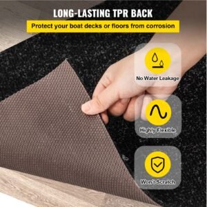 boat carpet, 6 ft x 29.5 ft marine carpet for boats, waterproof black indoor outdoor carpet with marine backing anti slide marine grade boat carpet cuttable easy to clean patio rugs deck rug