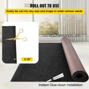 boat carpet, 6 ft x 29.5 ft marine carpet for boats, waterproof black indoor outdoor carpet with marine backing anti slide marine grade boat carpet cuttable easy to clean patio rugs deck rug