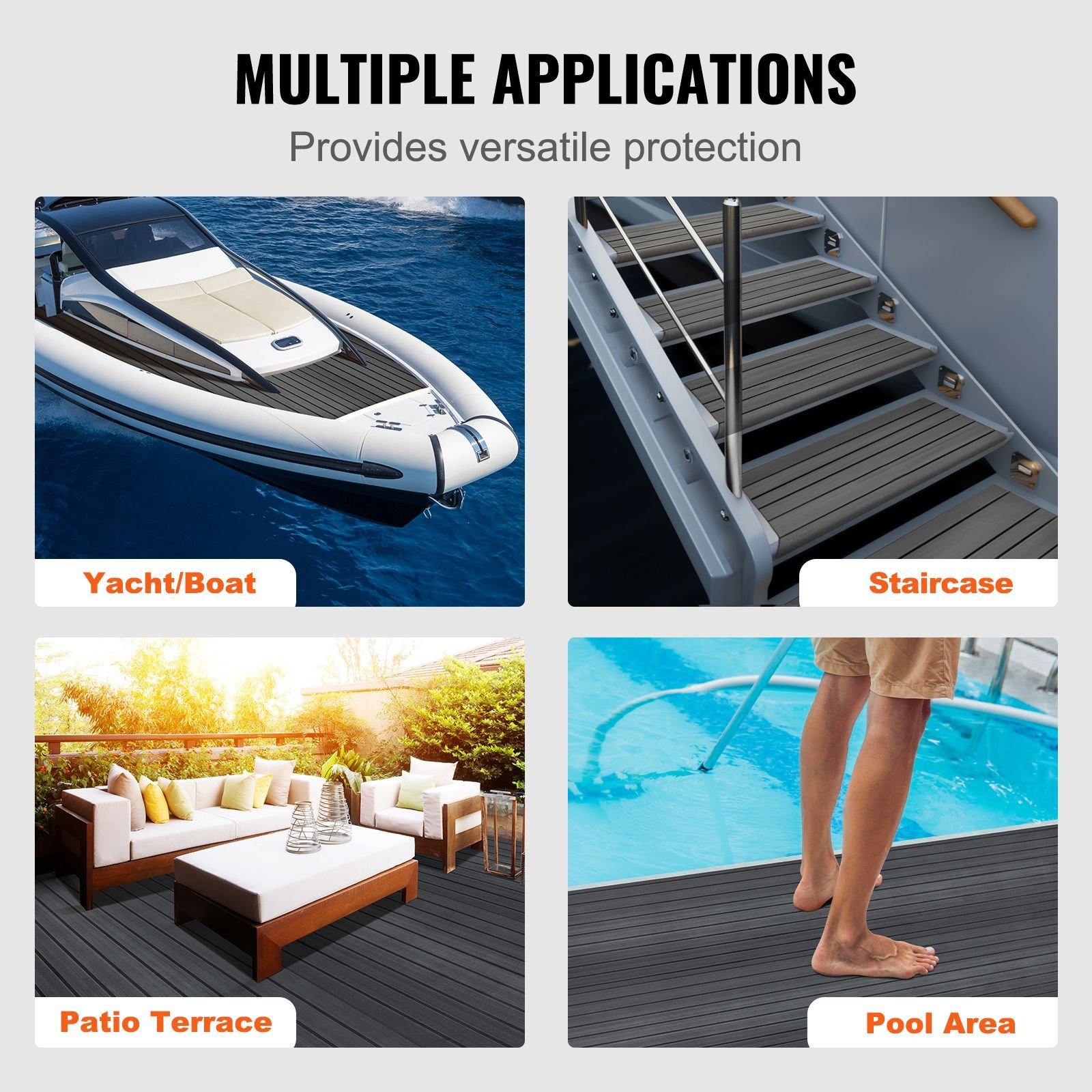 boat flooring, eva foam boat decking 94.5" x 23.6", non slip self adhesive flooring, 15.5 sq.ft marine carpet for boats, yacht, pontoon, kayak decking