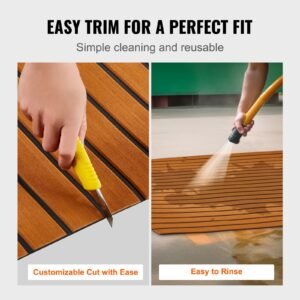 boat flooring, eva foam boat decking 94.5" x 35.4", non slip self adhesive flooring, 23.2 sq.ft marine carpet for boats, yacht, pontoon, kayak decking