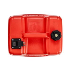 boat fuel tank, 3.17 gallon/12 l marine outboard transfer tank, transfer tank with 9.8ft hose, gauge for outboard engine, yacht, fishing boat, deck, red