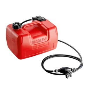 boat fuel tank, 3.17 gallon/12 l marine outboard transfer tank, transfer tank with 9.8ft hose, gauge for outboard engine, yacht, fishing boat, deck, red