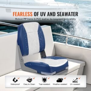 boat seat low back fold down fishing boat chair with sponge padding 2 pack