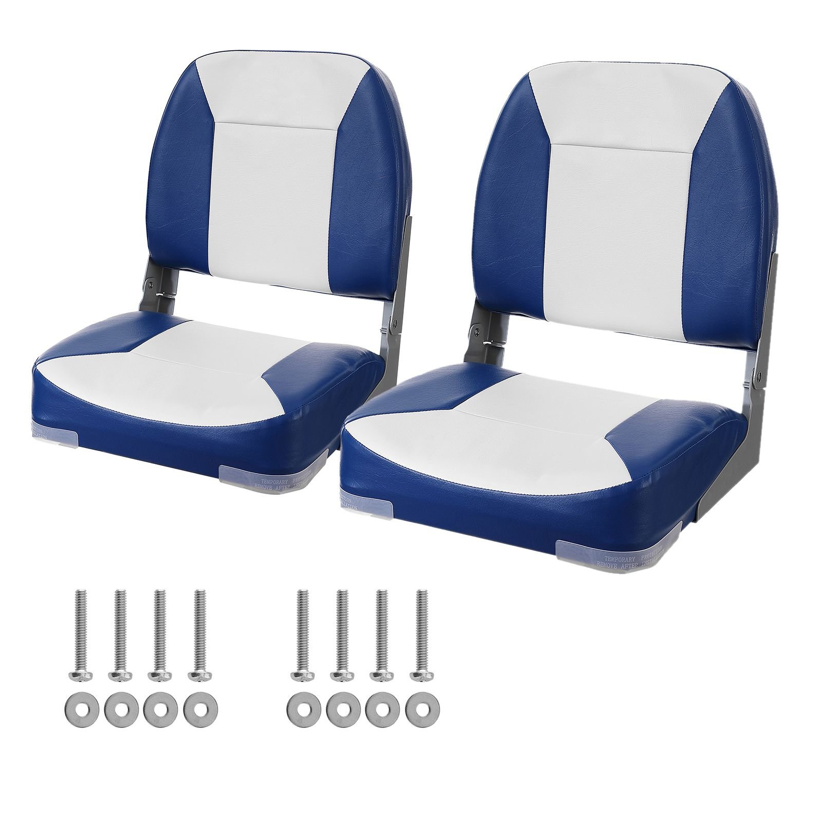 boat seat low back fold down fishing boat chair with sponge padding 2 pack