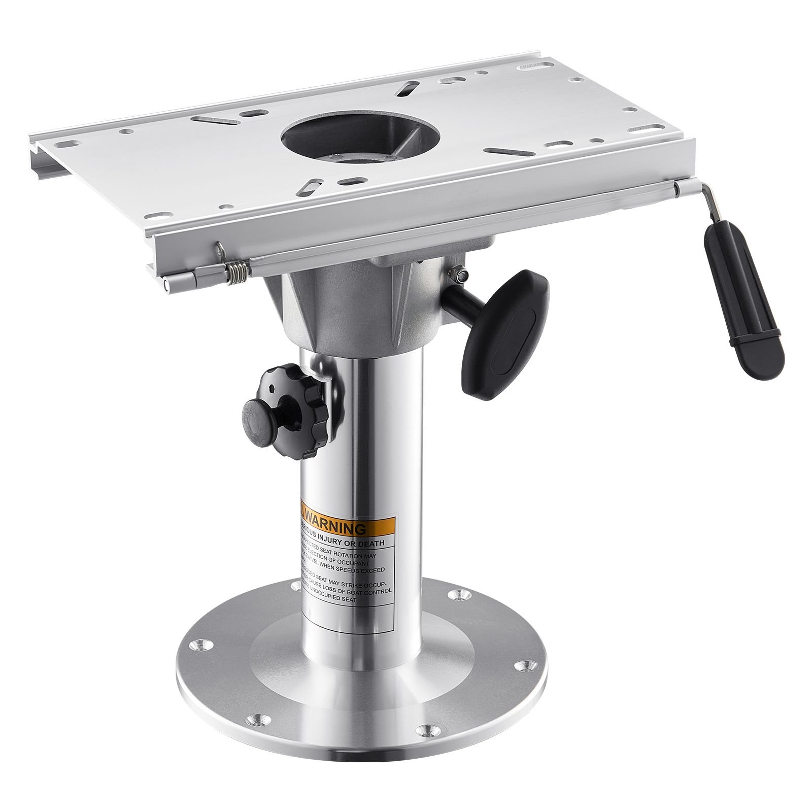 boat seat pedestal, adjustable height from 13.39 to 19.2 inches, aluminum alloy boat chair base with slide, 5 inch sliding travel, locking design, ideal for fishing and boating enthusiasts