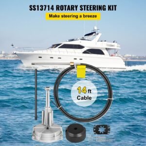 boat steering system, outboard steering kit with boat steering control cable 14' steering cable marine steering system 3/4" shaft
