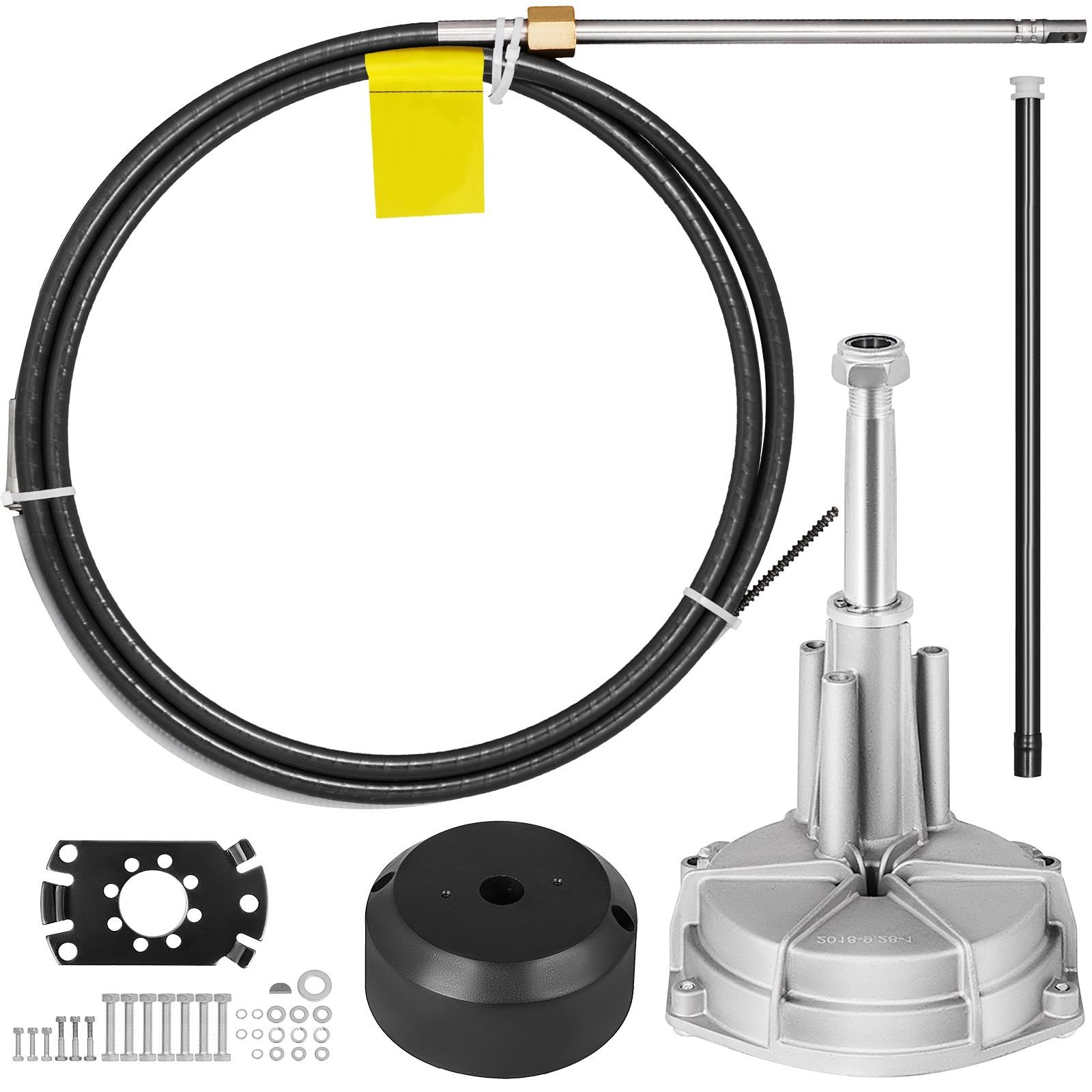 boat steering system, outboard steering kit with boat steering control cable 14' steering cable marine steering system 3/4" shaft