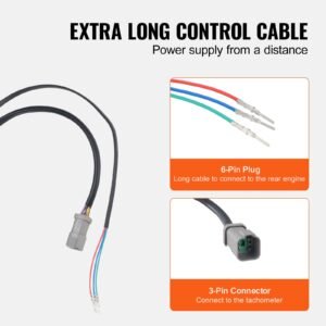 boat throttle control, 5006180 side mounted outboard remote control box for evinrude johnson, marine throttle control box with power trim switch and lanyard