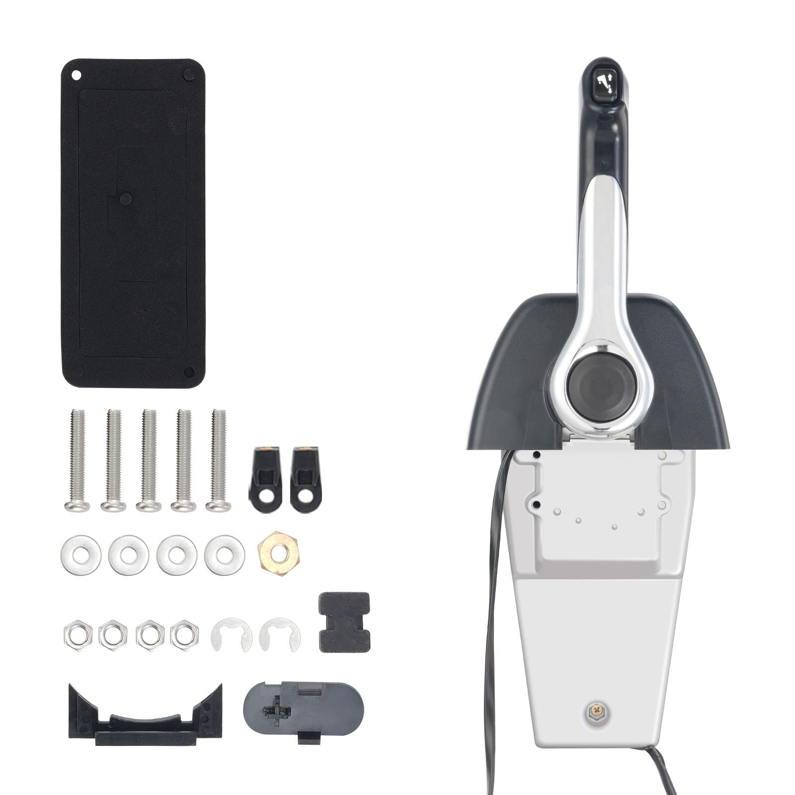 boat throttle control, 704 48205 p1 top mounted outboard remote control box for yamaha 4 stroke, marine throttle control box with power trim switch and 4.6 ft harness with 5 pin connector