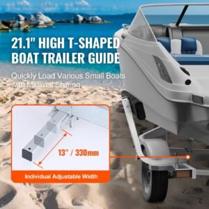 boat trailer guide, 2pcs adjustable short bunk guide ons, hardened steel trailer guide poles with soft cushion, heavy duty roller guide design, for ski boat, fishing boat or sailboat trailer