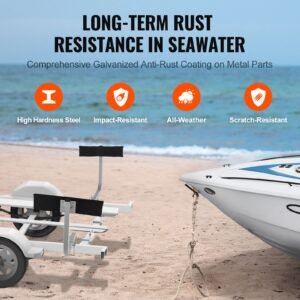 boat trailer guide, 2pcs adjustable short bunk guide ons, hardened steel trailer guide poles with soft cushion, heavy duty roller guide design, for ski boat, fishing boat or sailboat trailer