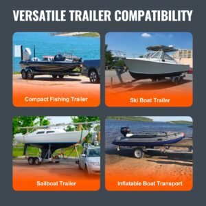boat trailer guide, 2pcs adjustable short bunk guide ons, hardened steel trailer guide poles with soft cushion, heavy duty roller guide design, for ski boat, fishing boat or sailboat trailer