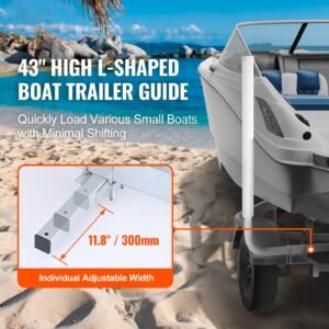boat trailer guide, 40″ adjustable design trailer guide poles, 2pcs high hardness steel trailer guide ons, trailer guides with pvc pipe posts, for ski boat, fishing boat or sailboat trailer