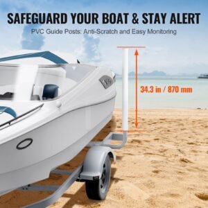 boat trailer guide, 40″ adjustable design trailer guide poles, 2pcs high hardness steel trailer guide ons, trailer guides with pvc pipe posts, for ski boat, fishing boat or sailboat trailer