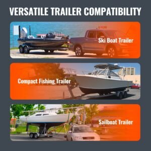 boat trailer guide, 40″ adjustable design trailer guide poles, 2pcs high hardness steel trailer guide ons, trailer guides with pvc pipe posts, for ski boat, fishing boat or sailboat trailer