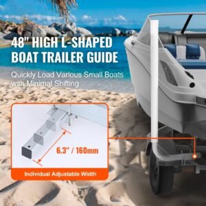 boat trailer guide, 48″ adjustable design trailer guide poles, 2pcs high hardness steel trailer guide ons, trailer guides with pvc pipes, for ski boat, fishing boat or sailboat trailer