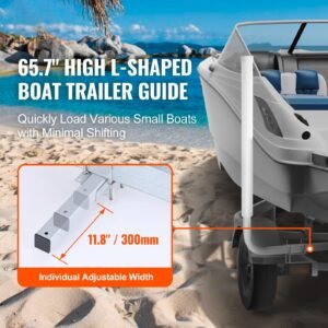 boat trailer guide, 60″ adjustable design trailer guide poles, 2pcs high hardness steel trailer guide ons, trailer guides with pvc pipes, for ski boat, fishing boat or sailboat trailer