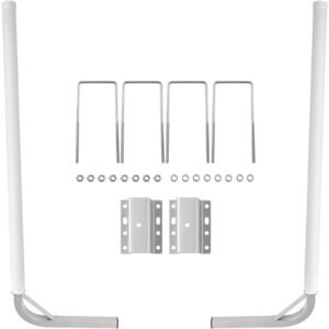 Boat Trailer Guide-on, 60", 2PCS Steel Trailer Post Guide ons, with White PVC Tube Covers, Complete Mounting Accessories Included, for Ski Boat, Fishing Boat or Sailboat Trailer