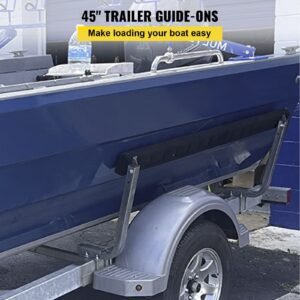 boat trailer guide ons, 2 pcs rustproof steel trailer guide ons, trailer guides with carpet padded boards, mounting parts included, for ski boat, fishing boat or sailboat trailer