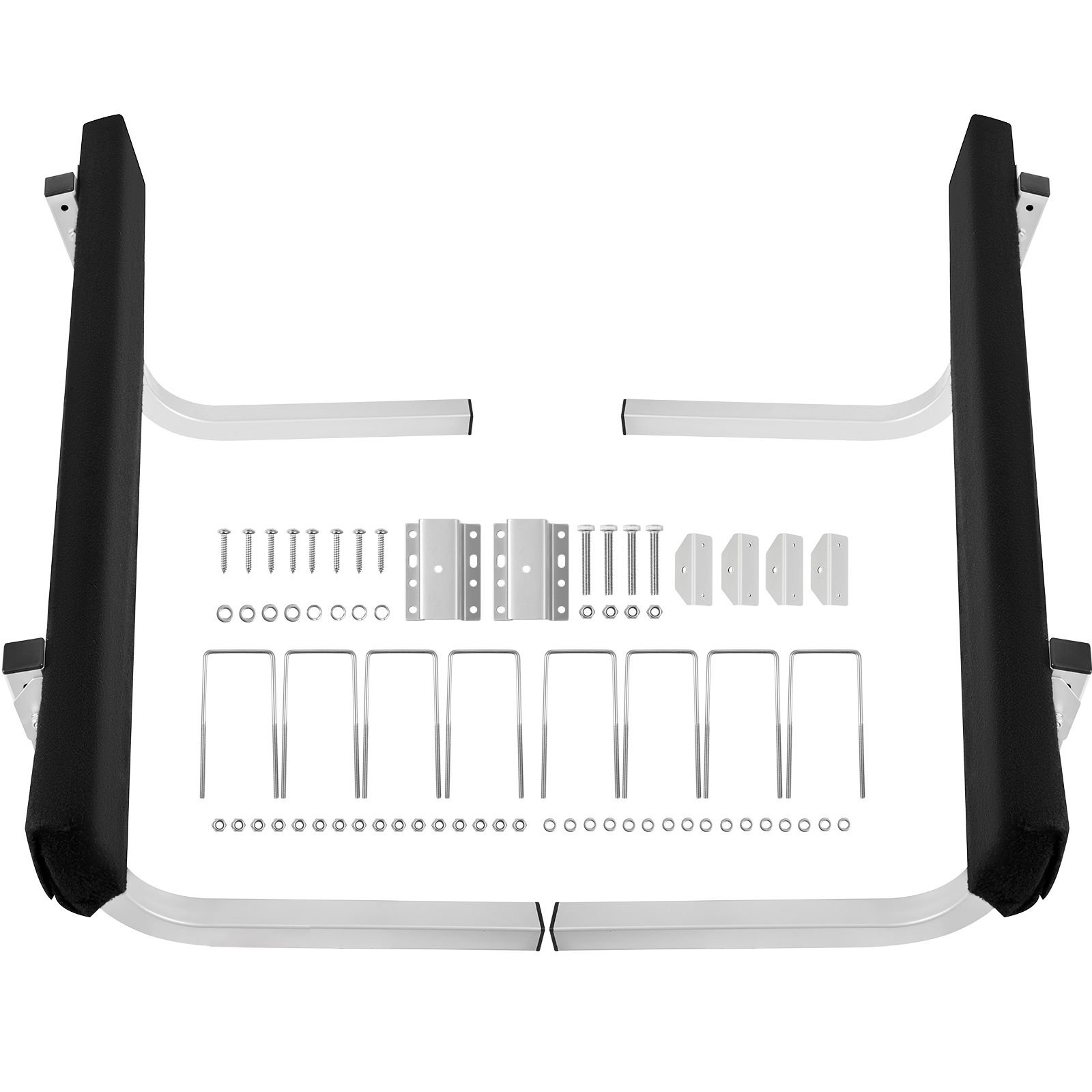 boat trailer guide ons, 2 pcs rustproof steel trailer guide ons, trailer guides with carpet padded boards, mounting parts included, for ski boat, fishing boat or sailboat trailer