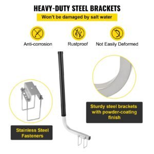 boat trailer guide ons, 40", 2pcs rustproof galvanized steel trailer guide ons, trailer guides with black pvc pipes, mounting parts included, for ski boat, fishing boat or sailboat trailer