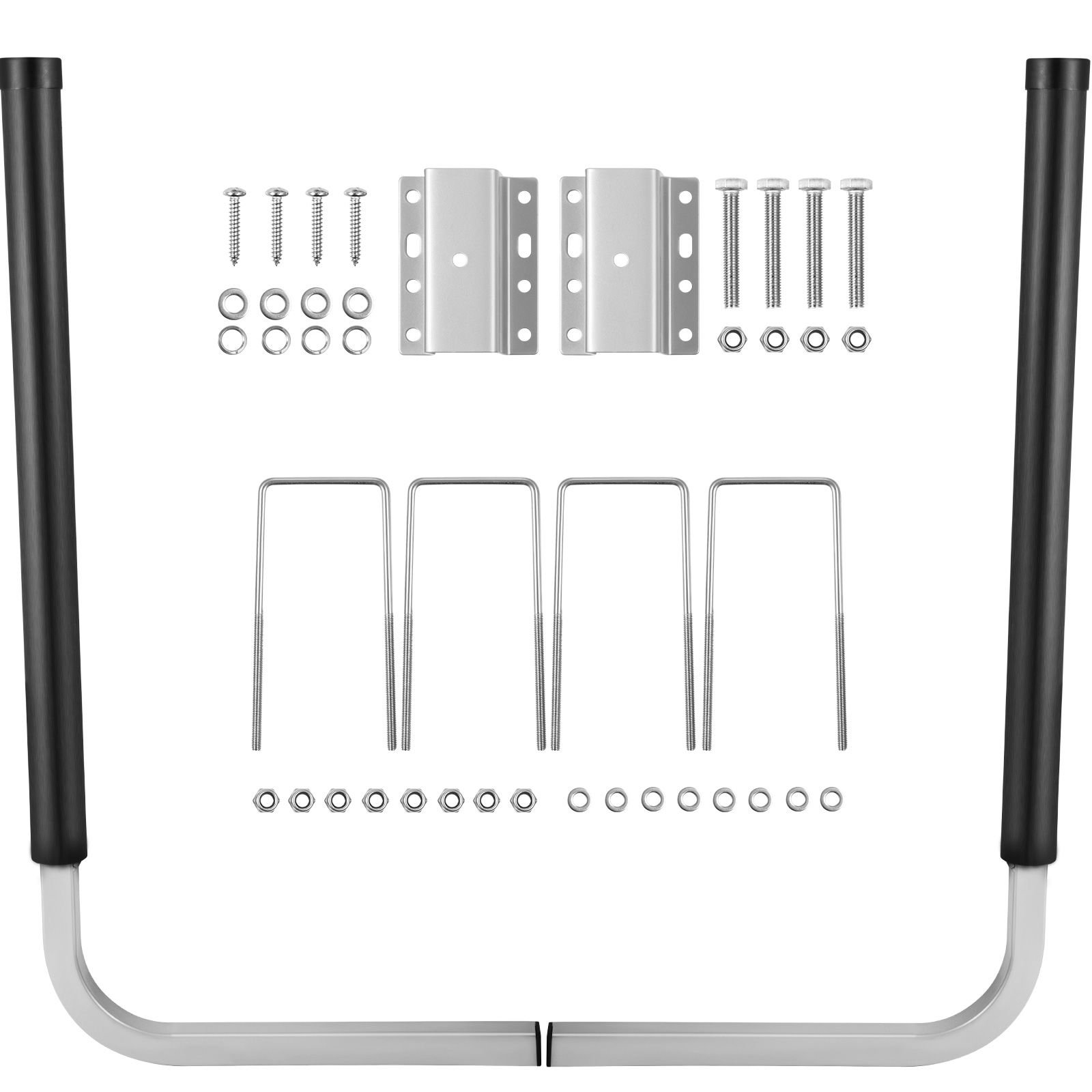 boat trailer guide ons, 40", 2pcs rustproof galvanized steel trailer guide ons, trailer guides with black pvc pipes, mounting parts included, for ski boat, fishing boat or sailboat trailer